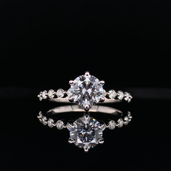 Round Cut Shared Prong Lab Grown Diamond Engagement Ring