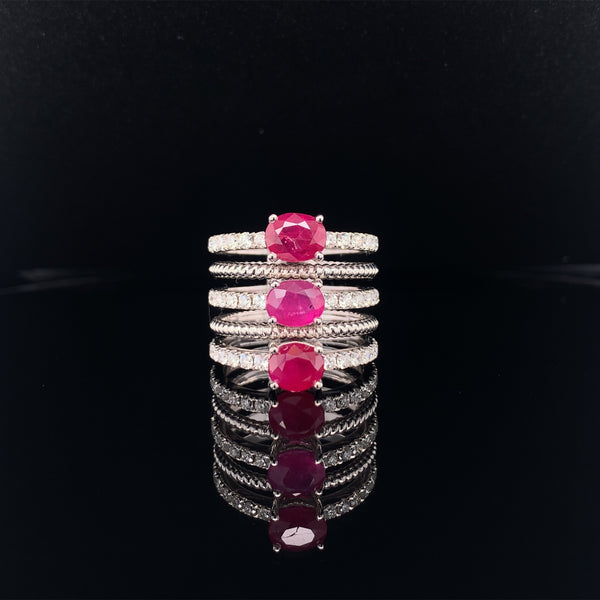 triple ruby stack ring
