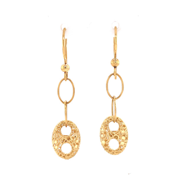 yellow gold twisted nest earrings