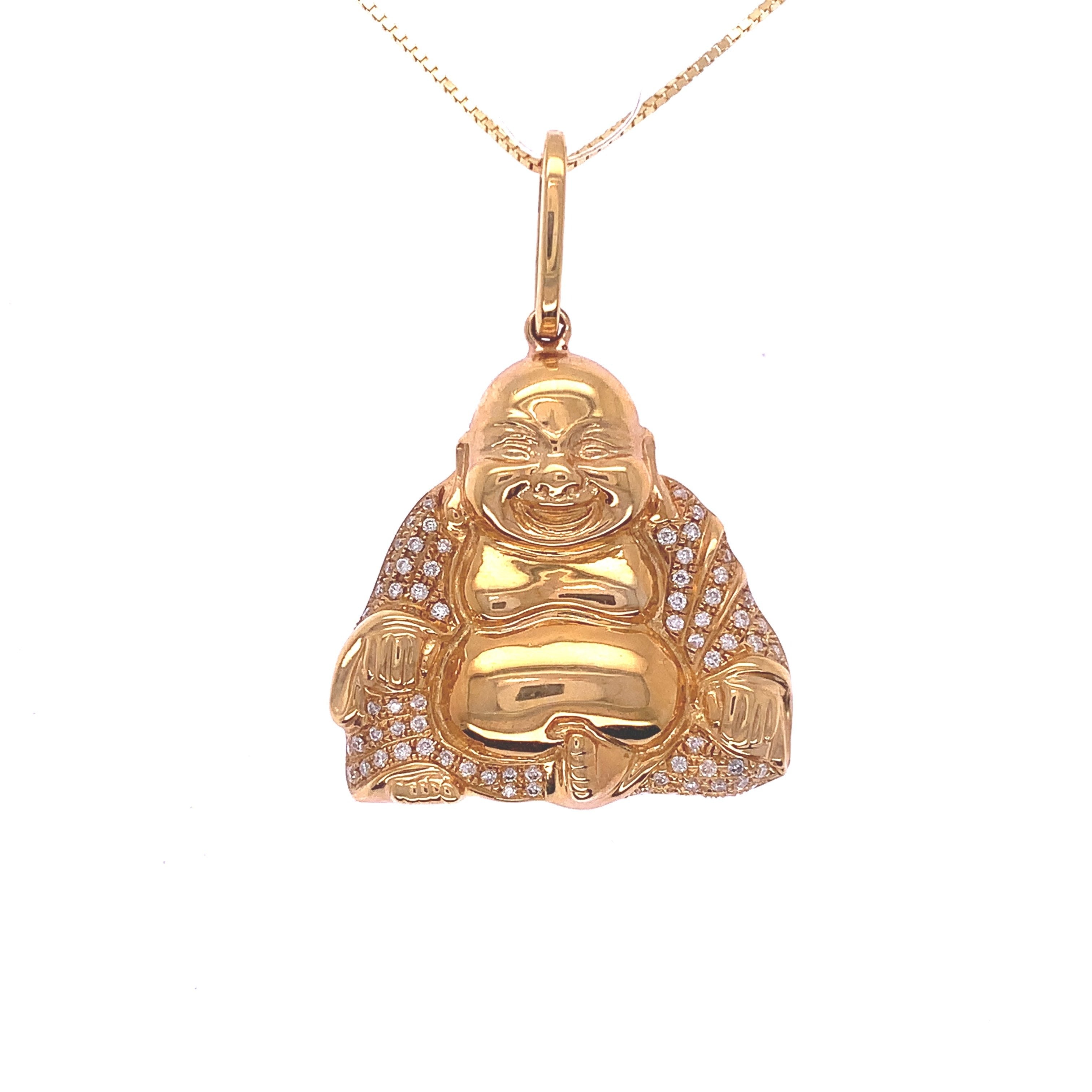 Real gold store buddha pendant