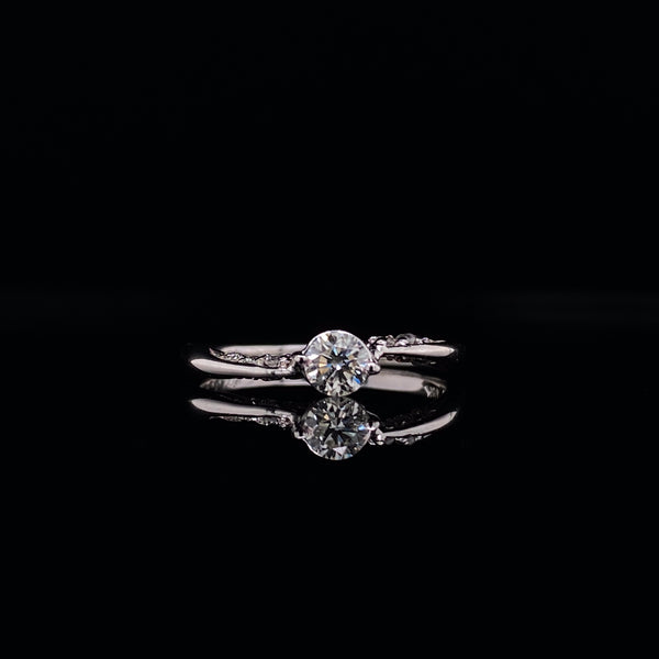 Milgrain detail diamond dress ring