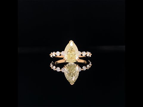 Fancy Yellow Pear Diamond Engagement or Dress Ring