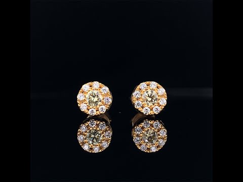 18k rose gold coloured diamond stud earrings video