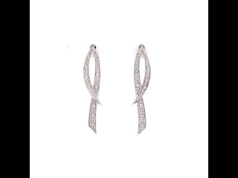 Ribbon Dangling Diamond Earrings