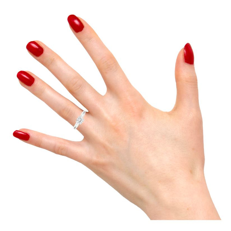 18k White Gold Split Shank Lab Grown Diamond Engagement Ring