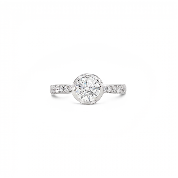 Crown Pavé Lab Grown Diamond Engagement Ring