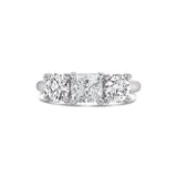 Princess Cut Three Stone Lab Grown Diamond Engagement Ring