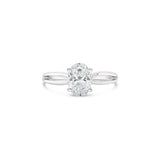 Lab Grown Oval Cut Split Shank White Gold Engagement Ring