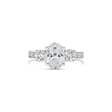 Oval Cut Three Stone Channel Setting Lab Grown Diamond Engagement Ring