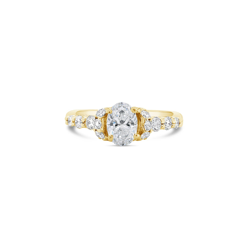 Semi Halo Oval Cut Lab Grown Diamond Engagement Ring