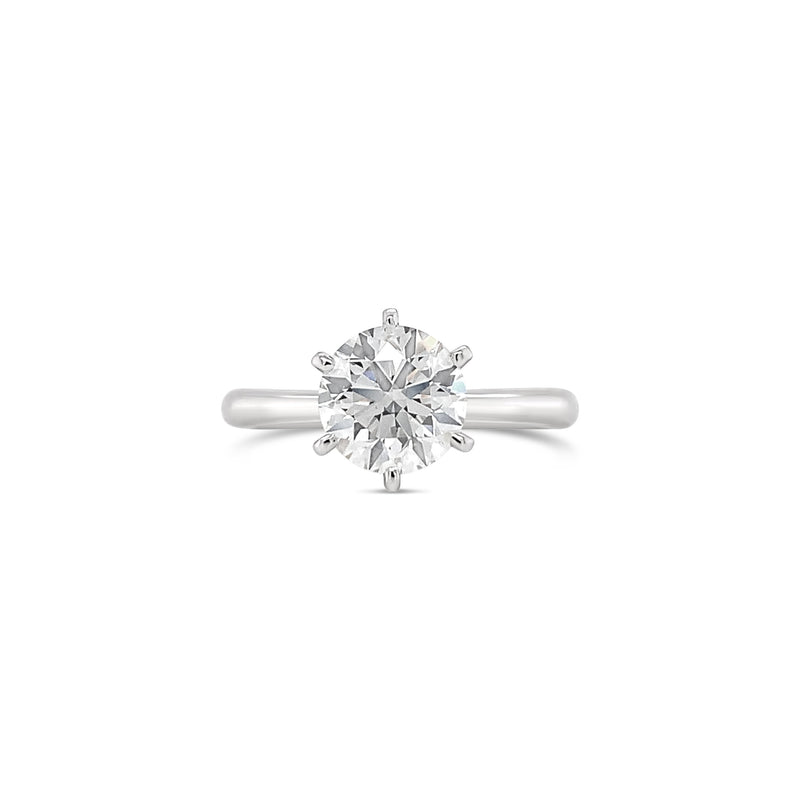 Classic Six Prong Knife Edge Solitaire Lab Grown Diamond Engagement Ring