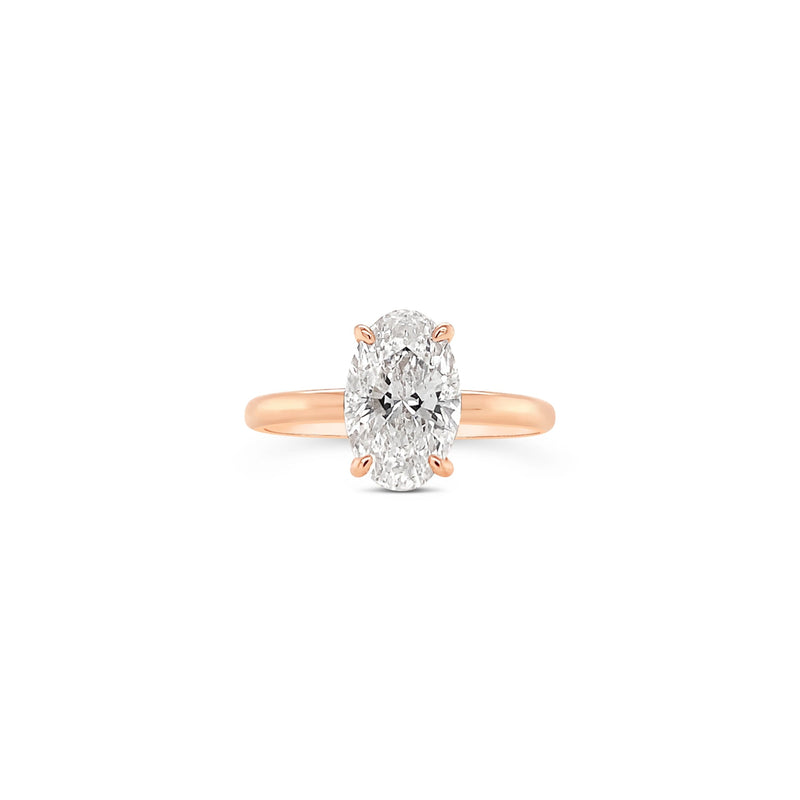 Oval Solitaire Lab Grown Diamond Engagement Ring - 18k Rose Gold
