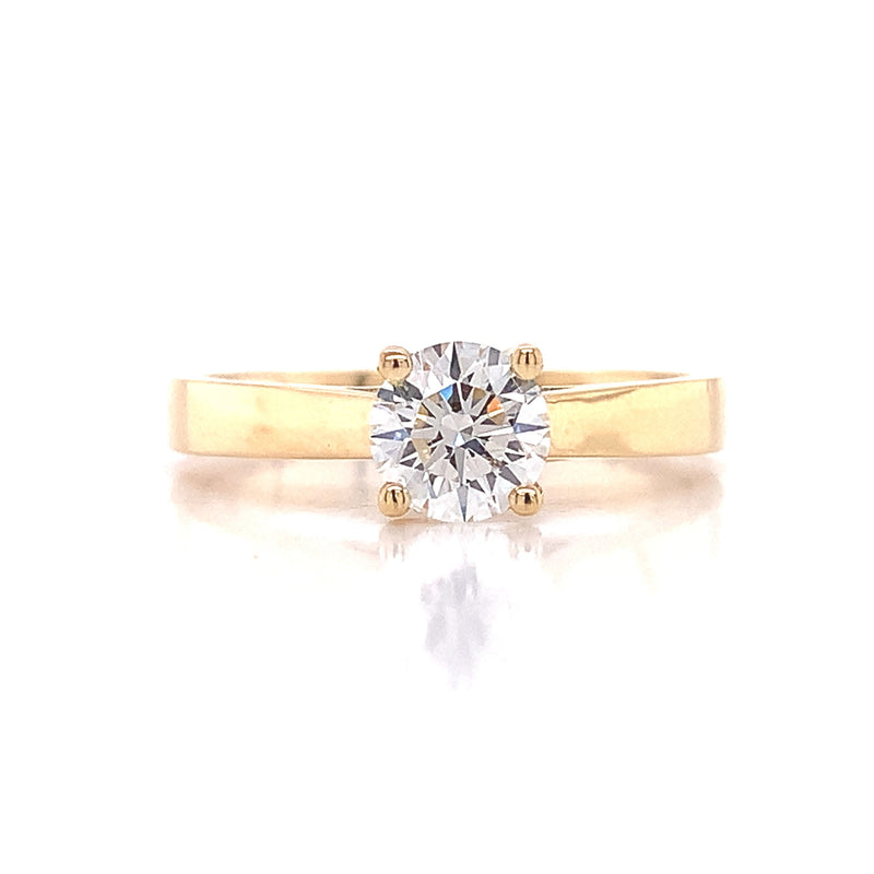 Yellow Gold Four Prong Lab Grown Diamond Engagement Ring