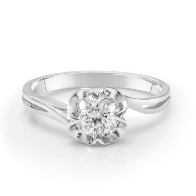 Floral Setting Lab Grown Diamond Engagement Ring