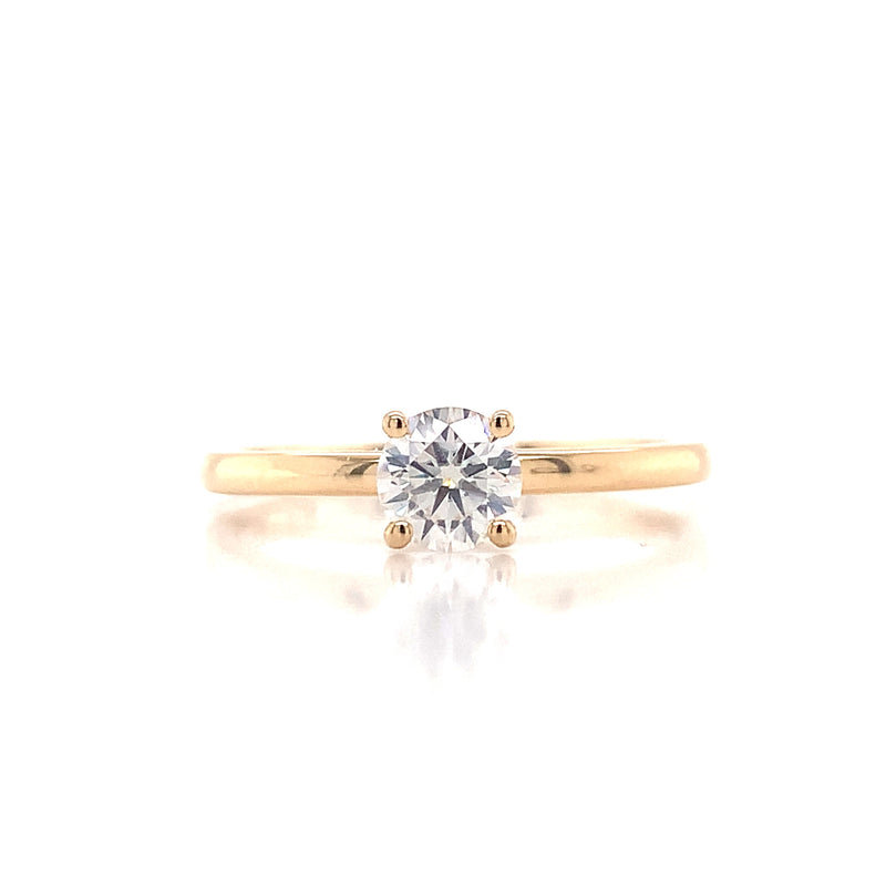 Yellow Gold Solitaire Lab Grown Diamond Engagement Ring