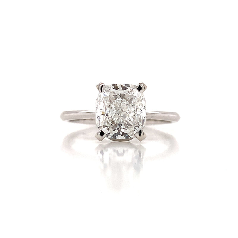 Classic Cushion Cut Solitaire Lab Grown Diamond Engagement Ring