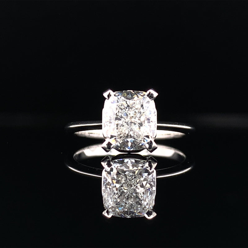Classic Cushion Cut Solitaire Lab Grown Diamond Engagement Ring
