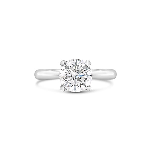 Heart Shaped Four Prong Solitaire Lab Grown Diamond Engagement Ring