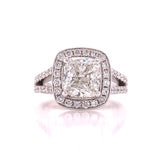 Rounded Halo Cushion Cut Lab Grown Diamond Ring