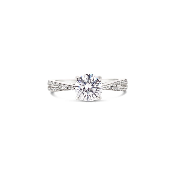 Tapered Lab Grown Diamond Band Engagement Ring