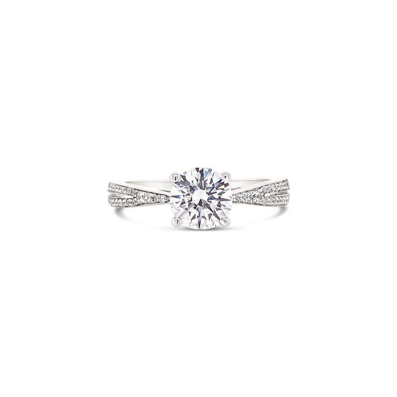 Tapered Lab Grown Diamond Band Engagement Ring