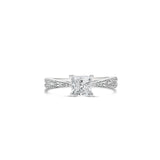 Princess Cut Diamond Tapered Lab Grown Diamond Band Engagement Ring