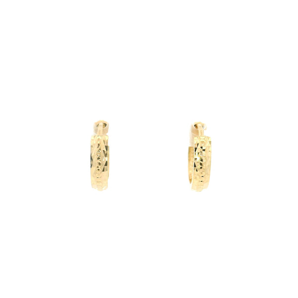 18K Yellow Gold Everyday Sparkling Hoop Earrings