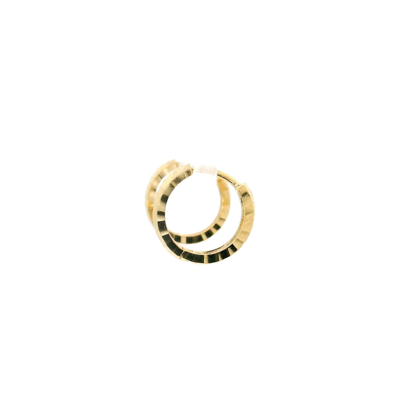 18K Yellow Gold Everyday Sparkling Hoop Earrings