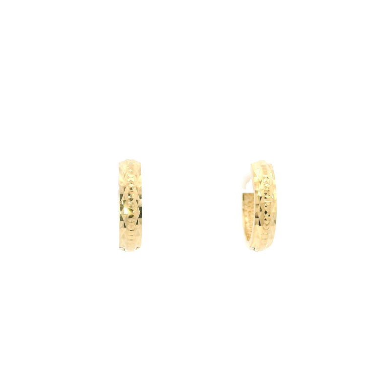 18K Yellow Gold Everyday Sparkling Hoop Earrings