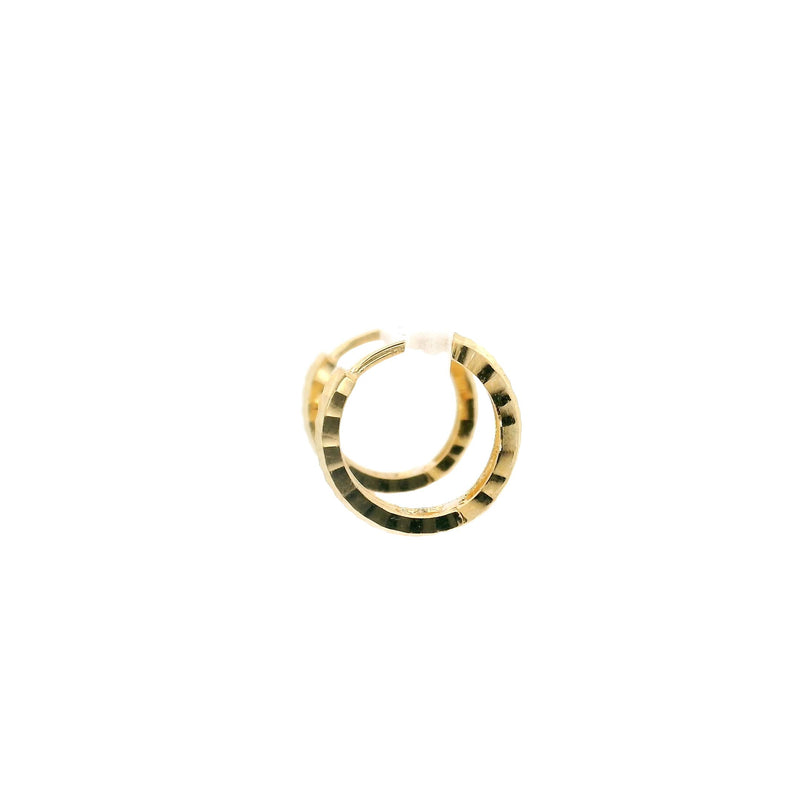 18K Yellow Gold Everyday Sparkling Hoop Earrings