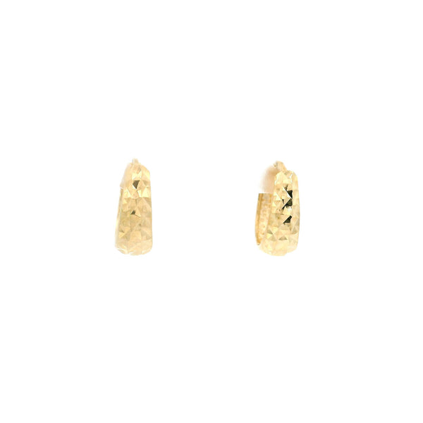 Elegant Diamond Cut Gold Earrings