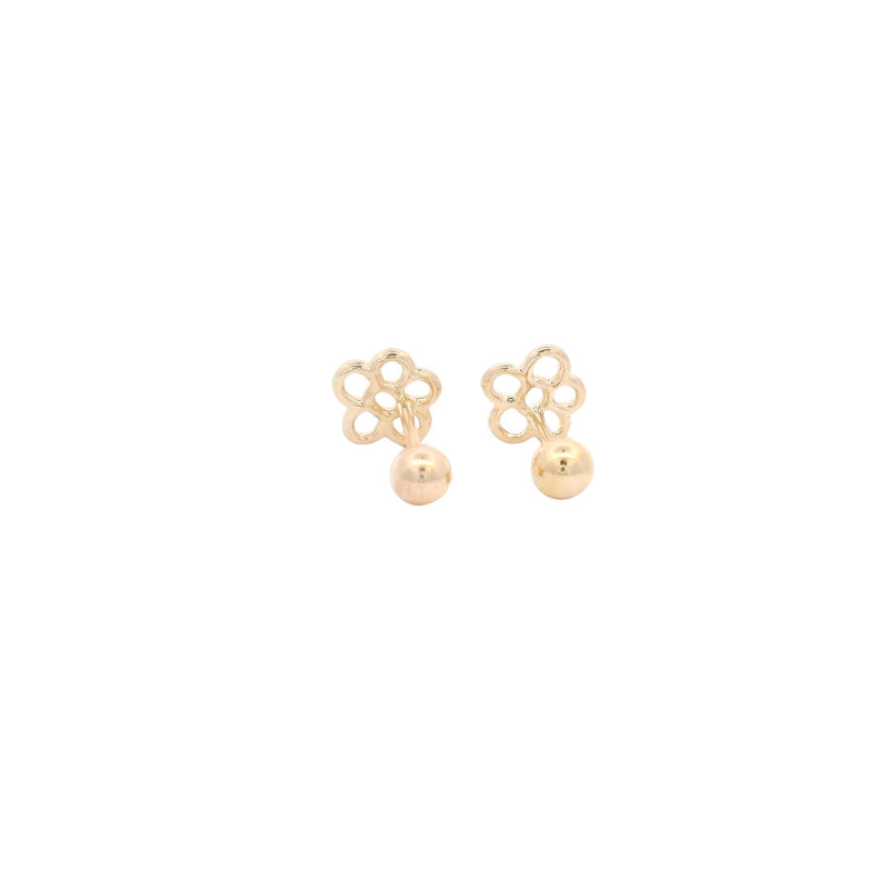 14k Gold Flower Studs