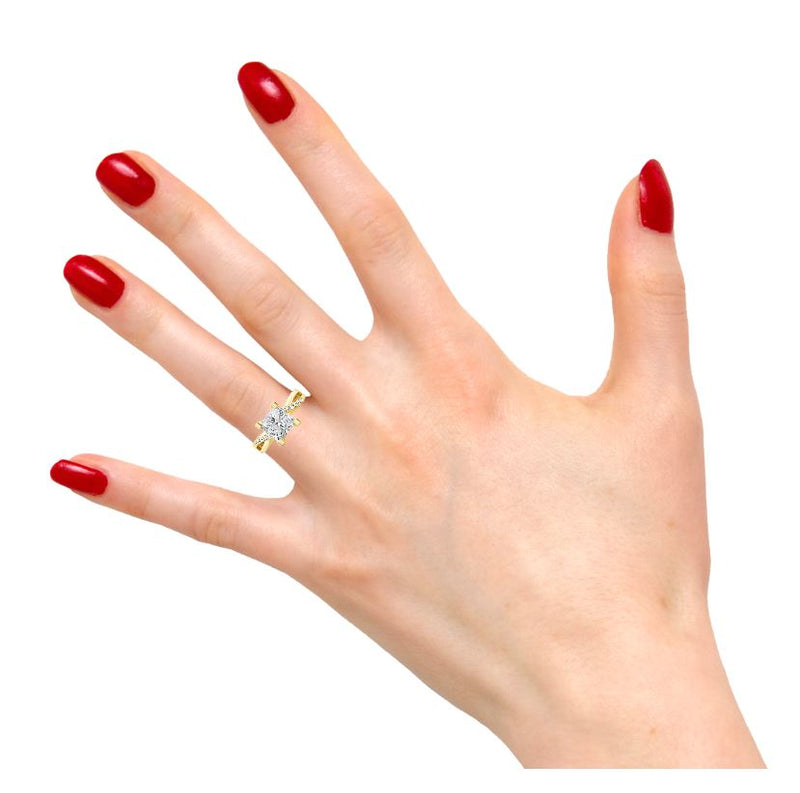 Princess Cut Twisted Shank Lab Grown Diamond Engagement Ring
