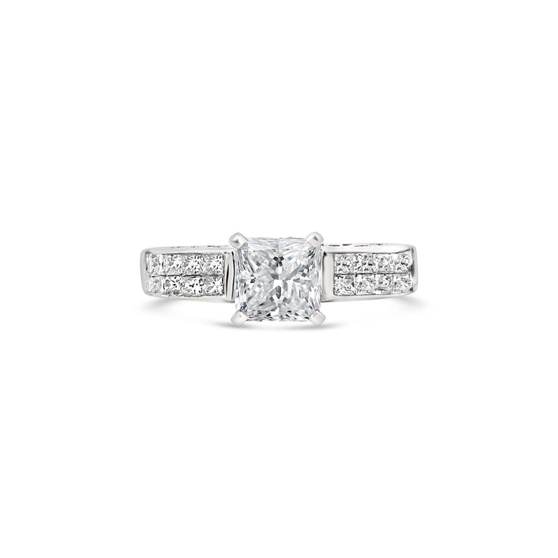 Princess Cut Double Channel Setting Lab Grown Diamond Ring