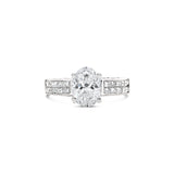 Oval Cut Double Channel Setting Band Lab Grown Diamond Engagement Ring