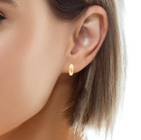 18K Yellow Gold Everyday Sparkling Hoop Earrings