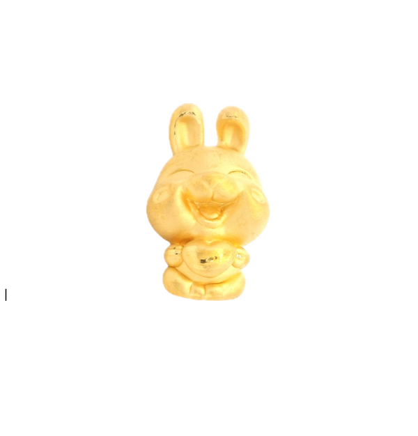Golden 24k Gold Rabbit Charm