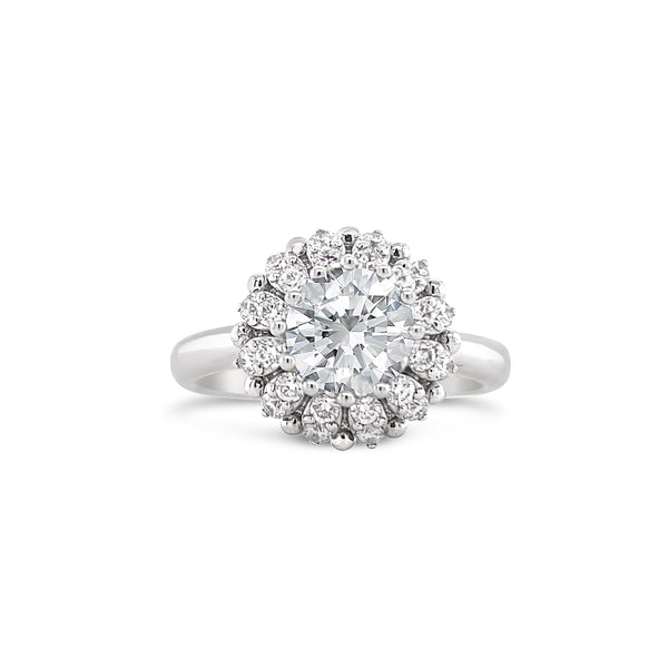 Double Halo Round Brilliant Lab Grown Diamond Ring