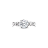 White Gold Lab Grown Diamond Ring With Baguette And Round Brilliant Diamonds