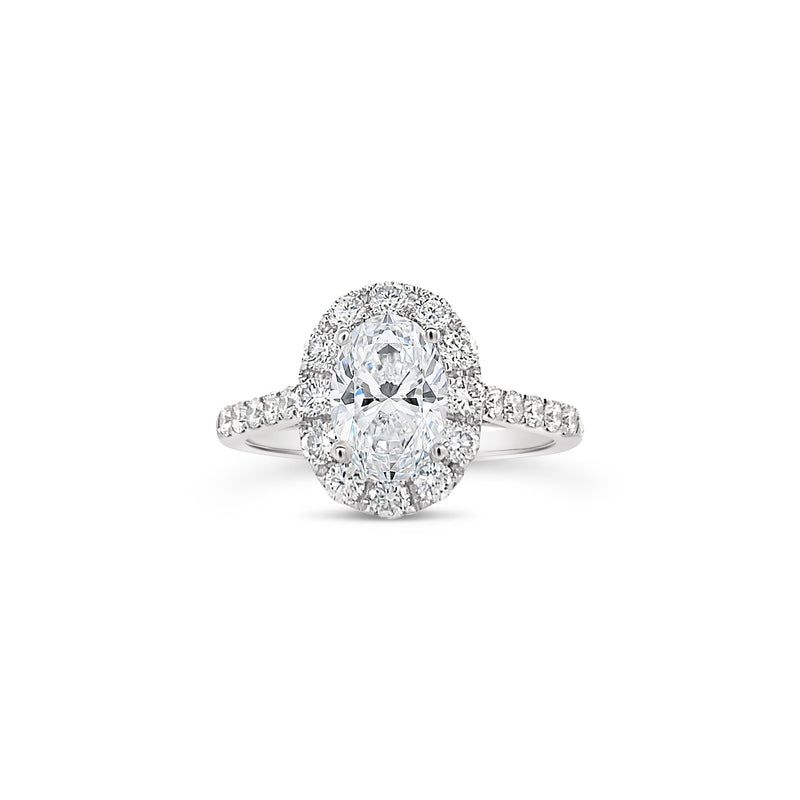 Classic Oval Halo Lab Grown Diamond Engagement Ring