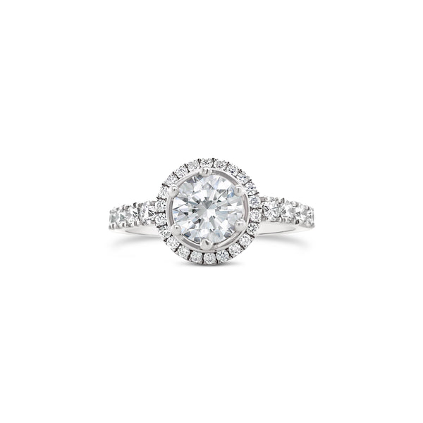 Classic Round Cut Halo Lab Grown Diamond Engagement Ring