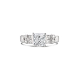 Princess Cut Lab Grown Diamond Engagement Ring With Princess Cut Side Diamonds