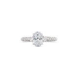 Four Prong Oval Cut Pave Lab Grown Diamond Engagement Ring