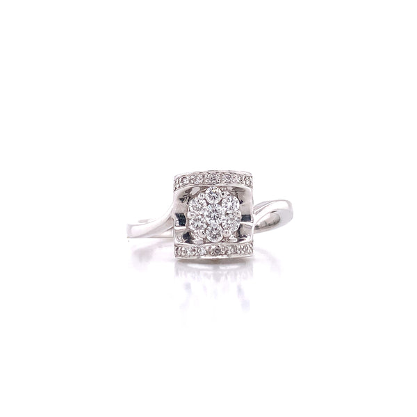 flower drum diamond ring