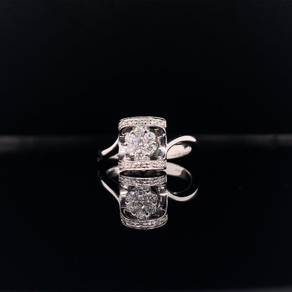 flower drum diamond ring