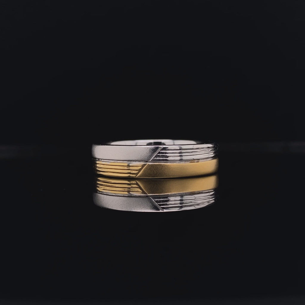 18k white and yellow gold men's ring video
