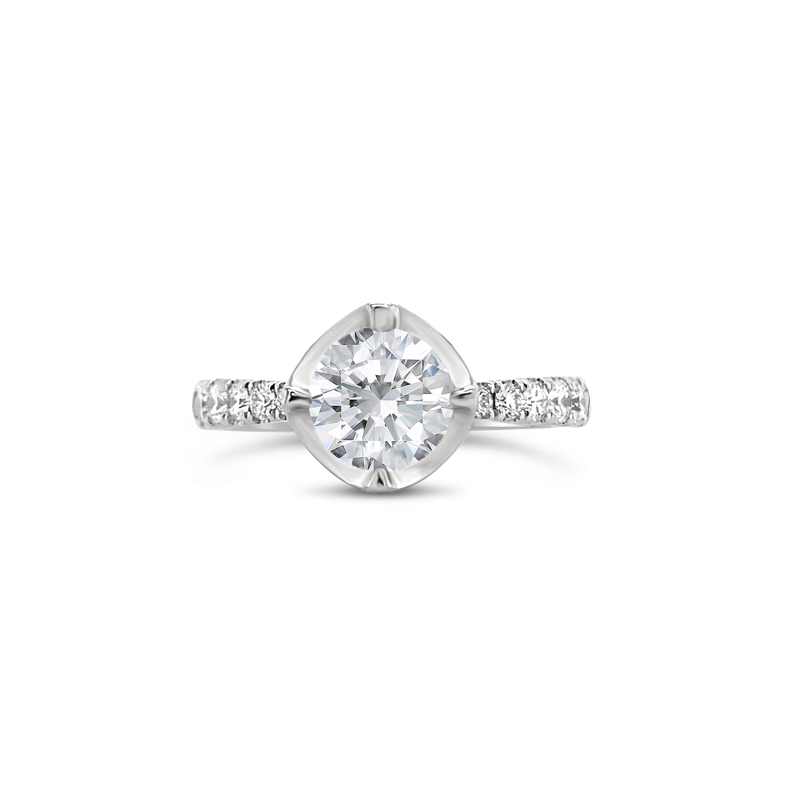 White Gold Diamond Crown Setting | Just Gold Jewellery Sydney