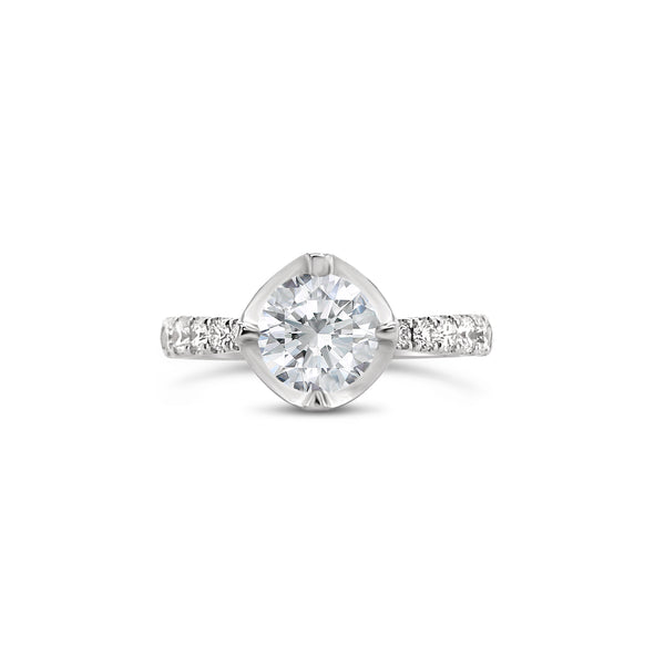 White gold diamond crown setting