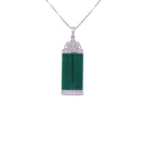 rectangular jade and diamond pendant
