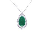 jade and diamond pear pendant